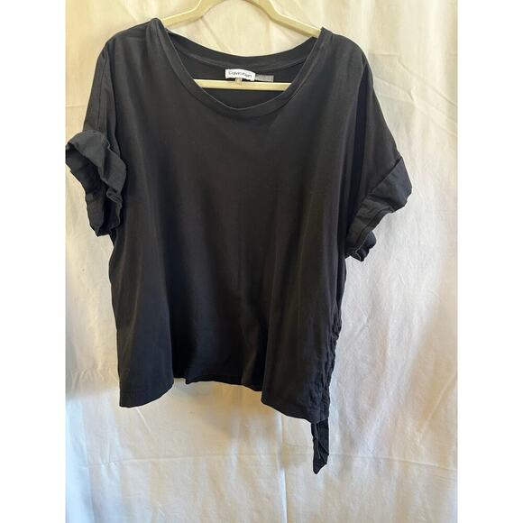 Calvin Klein Black Side-Tie Shirt - Size 1X - Picture 4 of 6